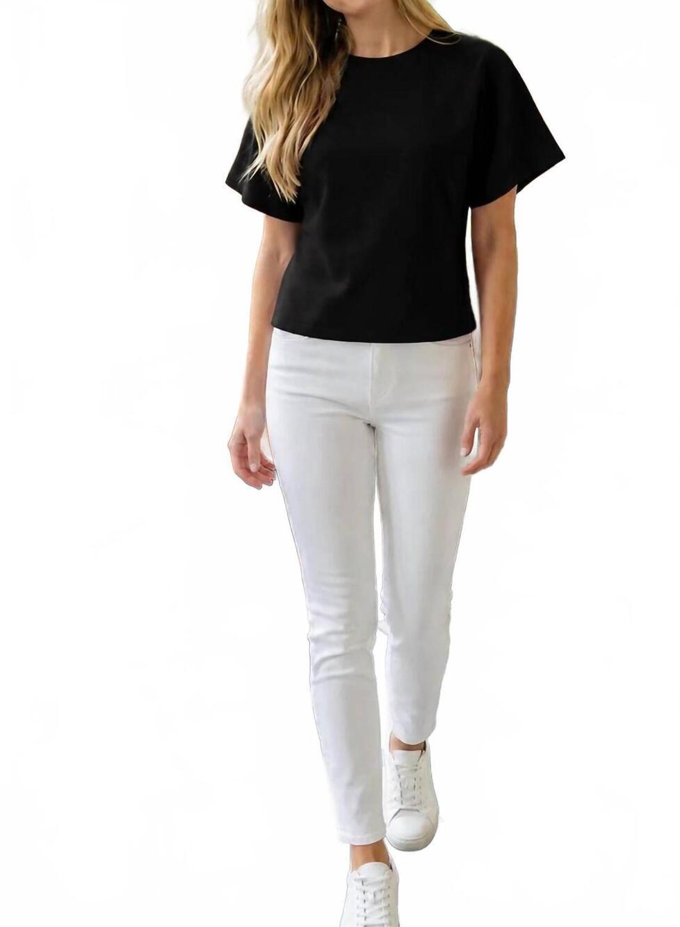 NEW NECESSITEES angel crew neck t-shirt in black